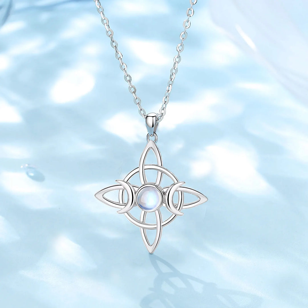 Witches Knot Moonstone Sterling Silver Necklace