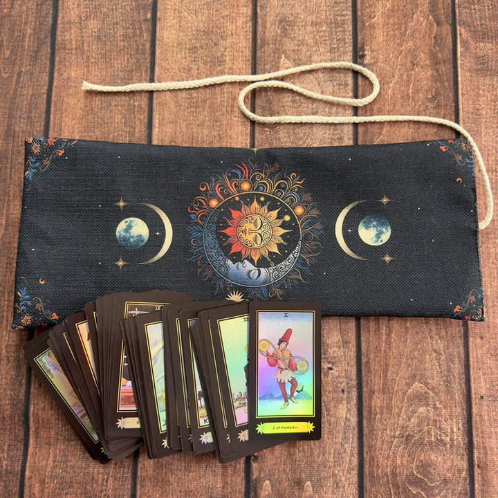 Witchy Boho Moon Sun Tarot Storage Bag