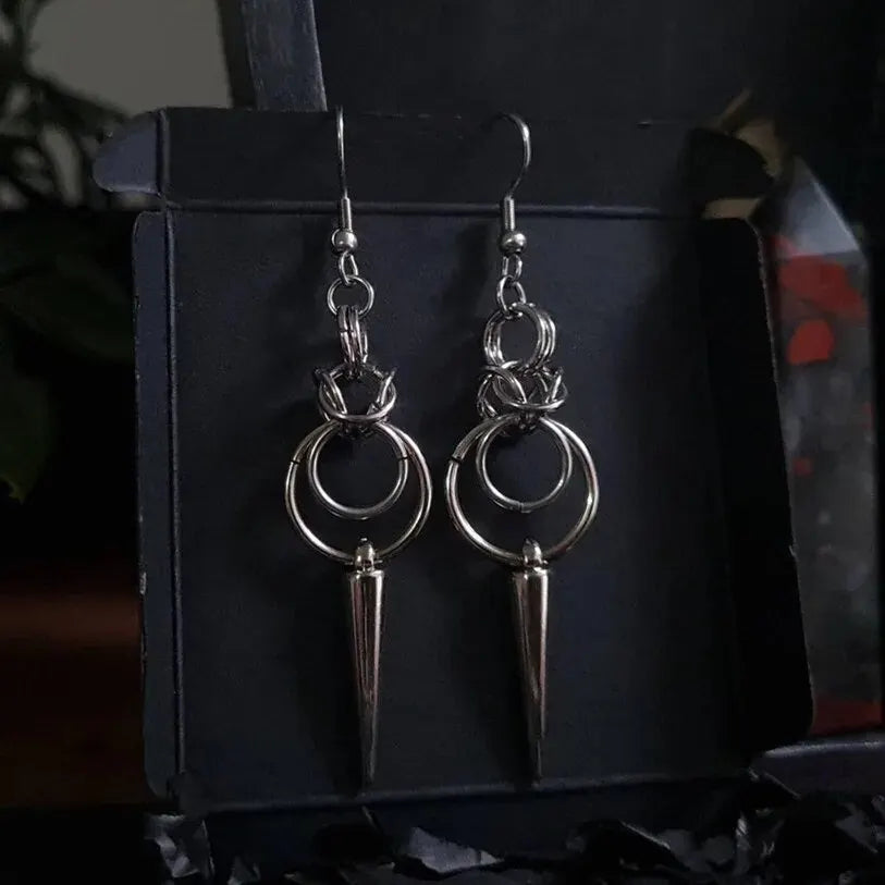 Witchy Chainmail Spike Earrings