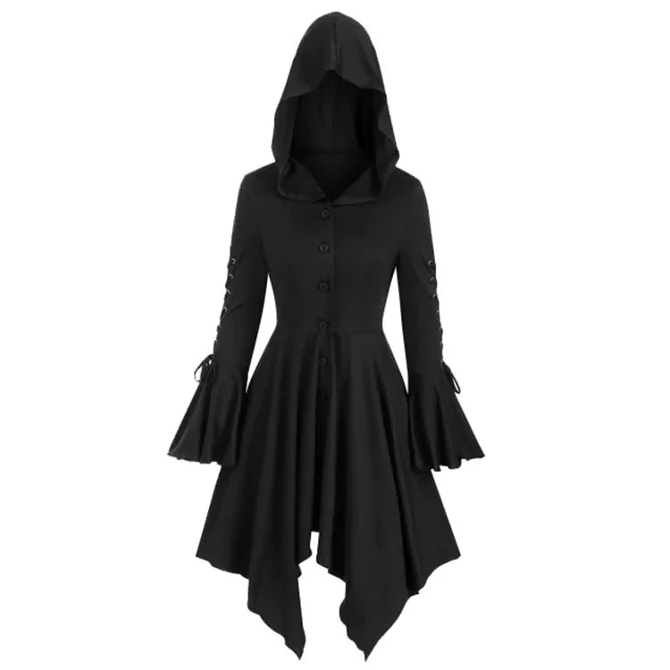 Witchy Hooded Dress - Black