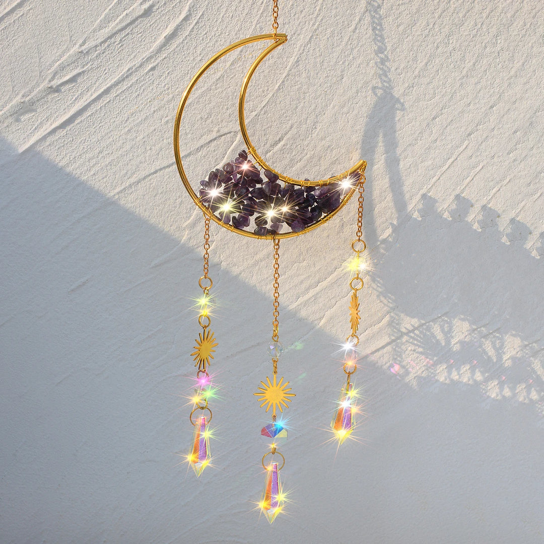 Witchy Moon Amethyst Suncatcher