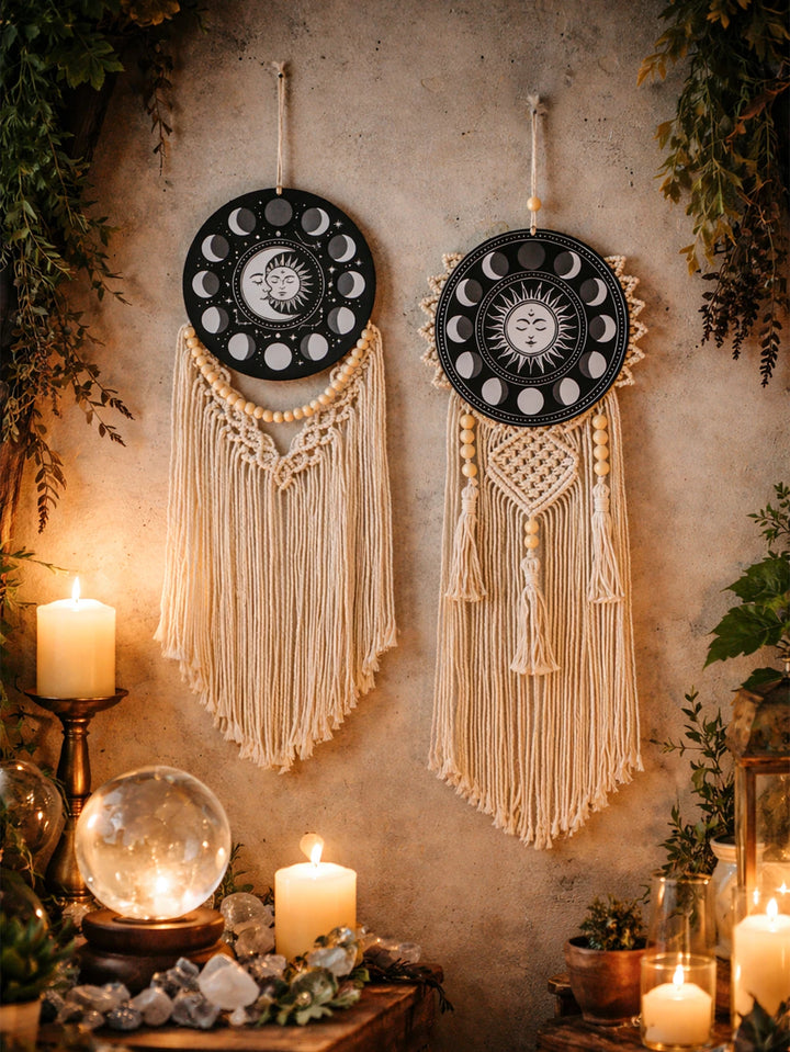 Witchy Moon Phase Macrame Decor