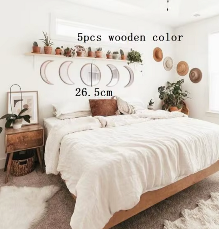 Witchy Moon Phase Wood Mirror