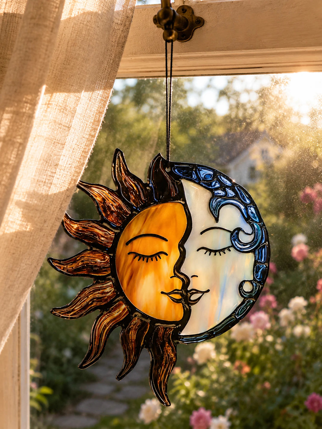 Witchy Sun and Moon Suncatcher