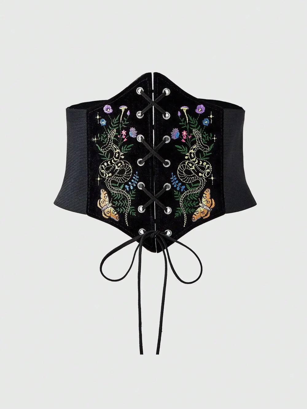 Witchy Velvet Embroidered Waist Belt