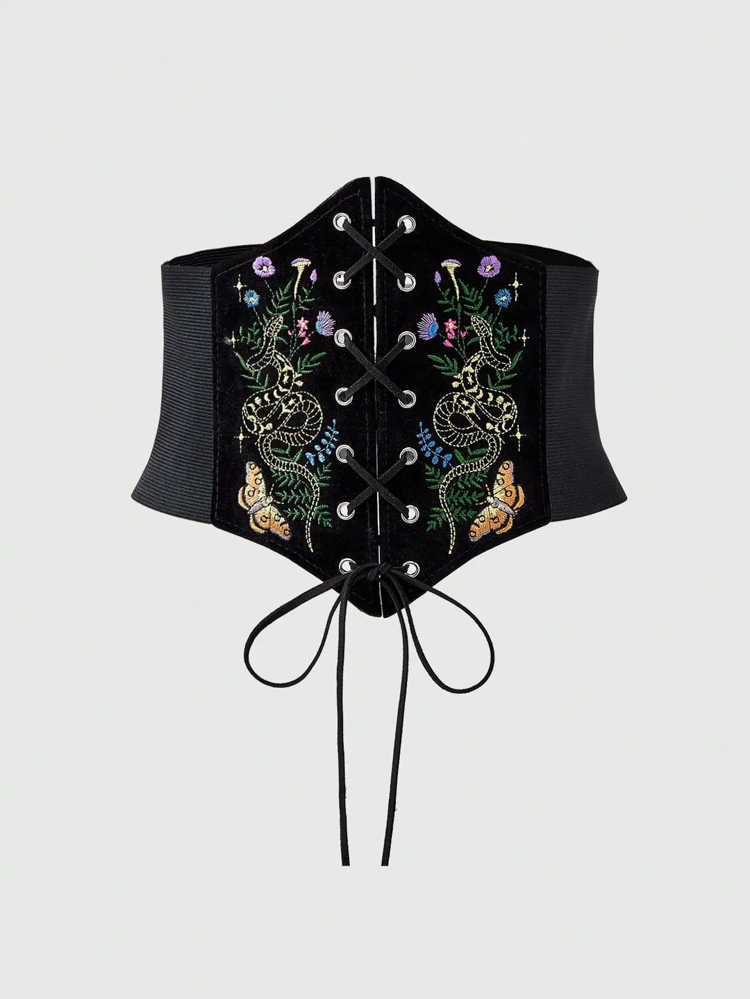 Witchy Velvet Embroidered Waist Belt