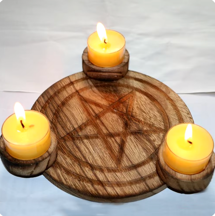 Wood Witchcraft Candle Holders