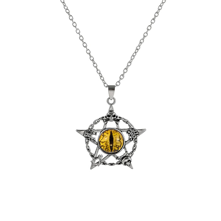 Yellow Dragon Eye Pentacle Necklaces