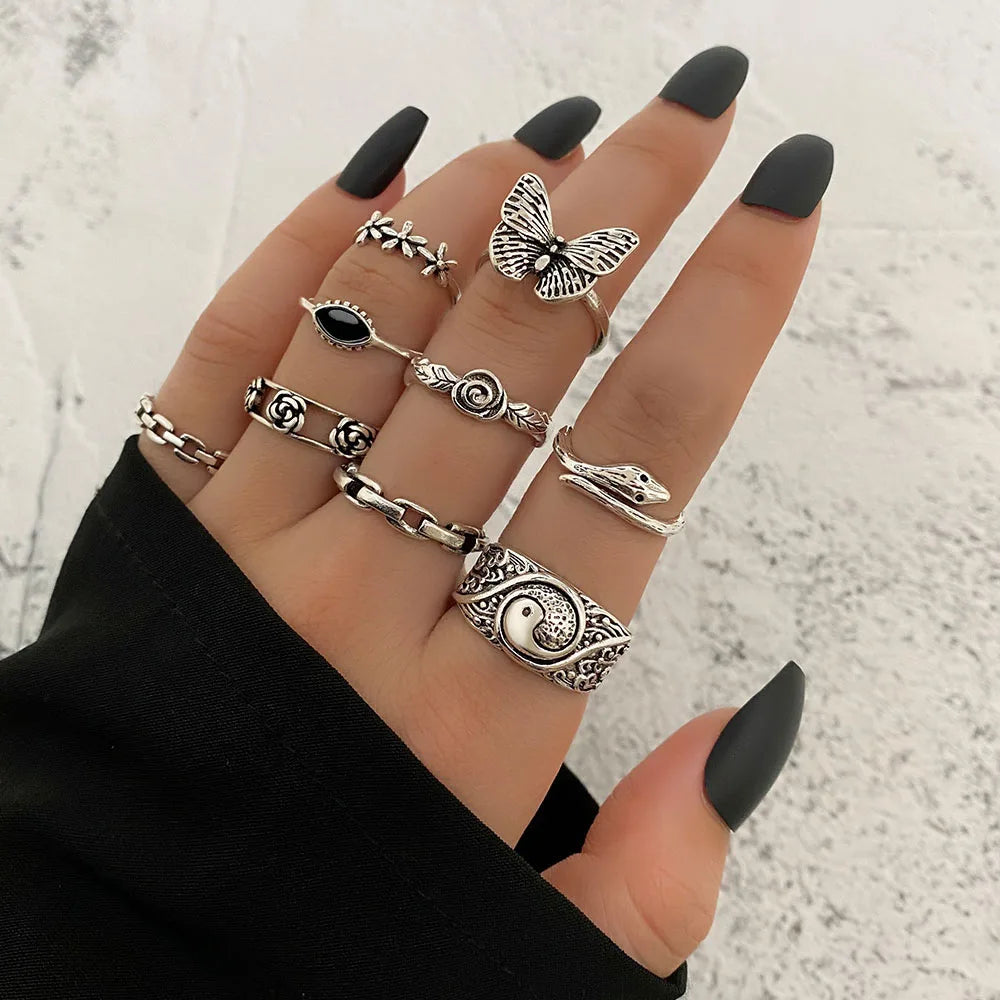Yin Yang Ring Set