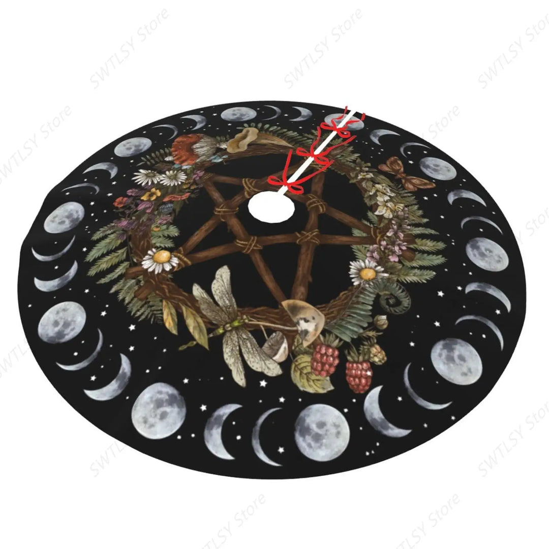 Yule Pentacle Moon Tree Skirt
