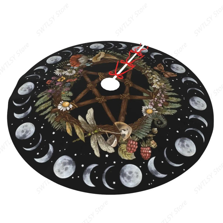 Yule Pentacle Moon Tree Skirt