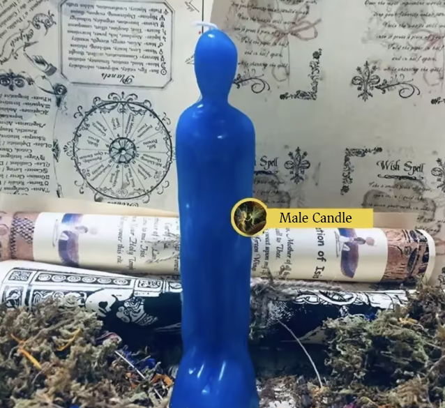 Blue Male Figurine Candle