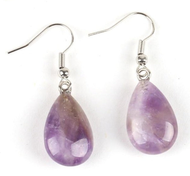 Amethyst Crystal Teardrop Earrings