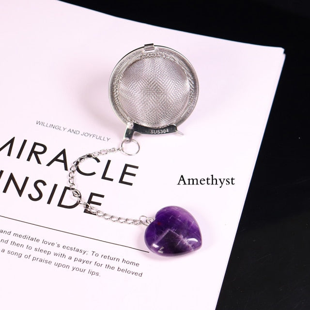 Amethyst Heart Tea Ball