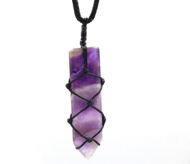 Amethyst Macrame Necklace