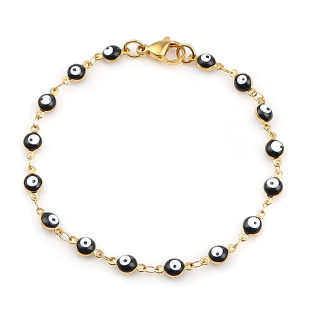 Black Evil Eye Gold Bracelets