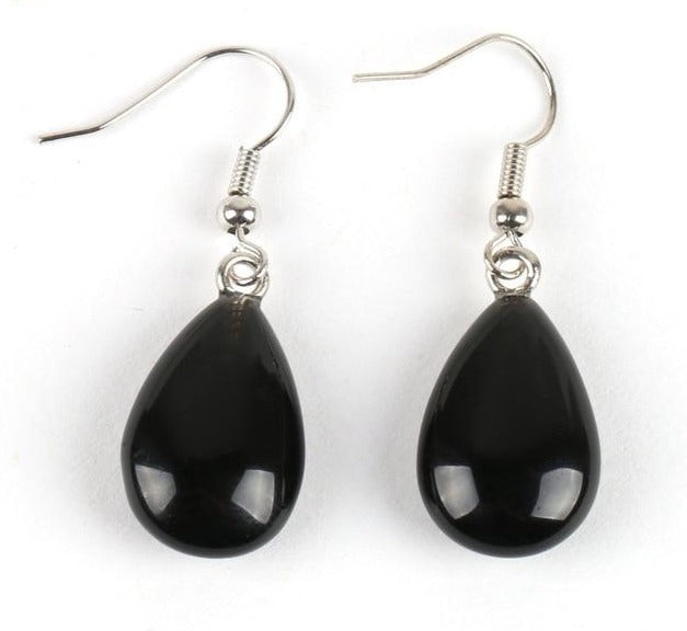 Black Onyx Teardrop Earrings