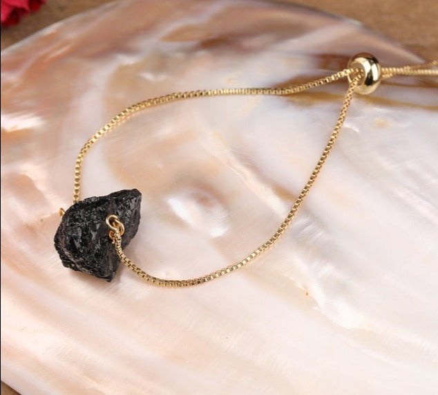 Black Tourmaline Gold Bracelet