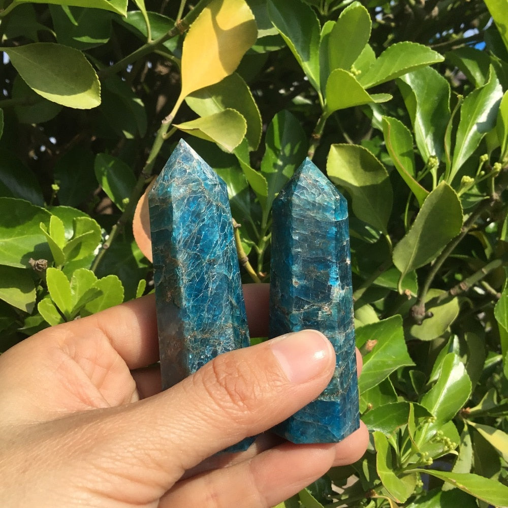 Blue Apatite Crystal Towers