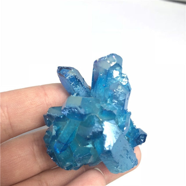 Blue Aura Quartz Cluster