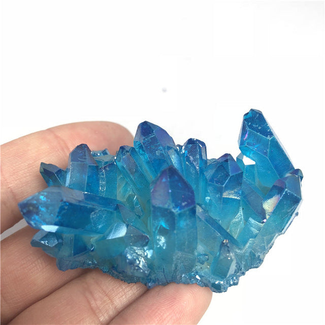 Blue Aura Quartz Crystal Cluster