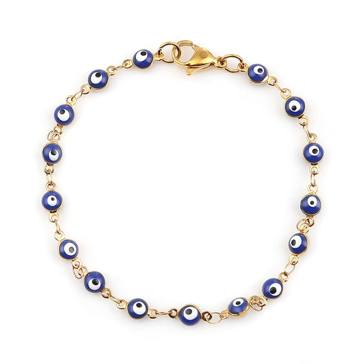 Blue Evil Eye Gold Bracelets