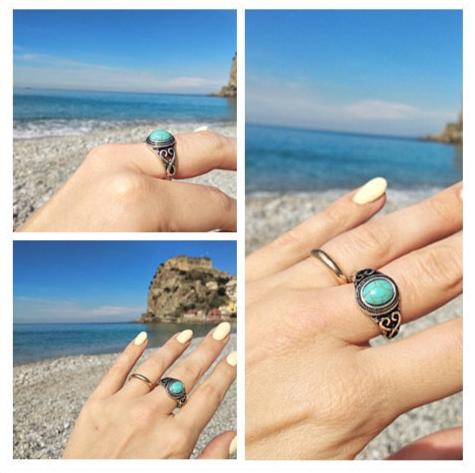 Blue Howlite Ring