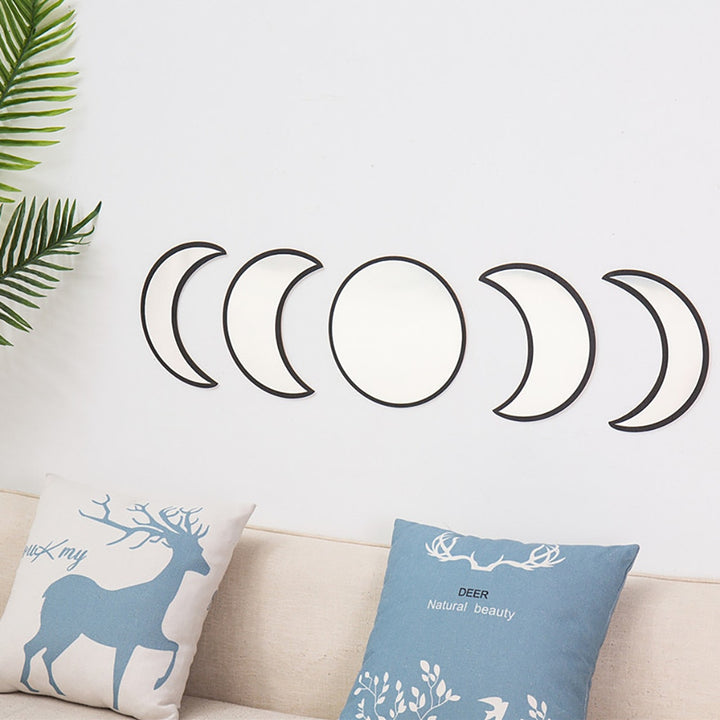 Boho Moon Wood Wall Mirrors