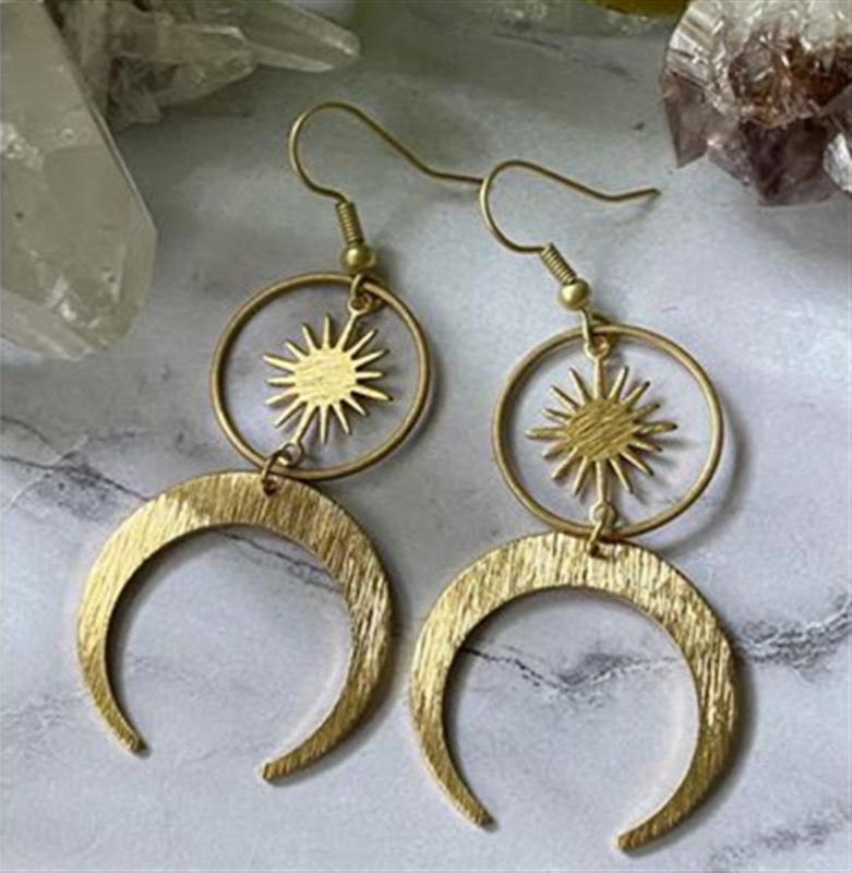 Boho Sun and Moon Earrings