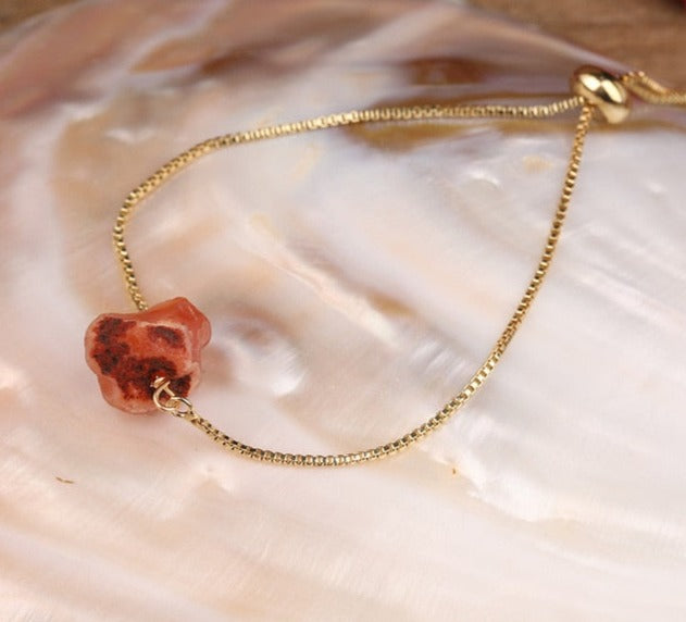 Carnelian Gold Bracelet