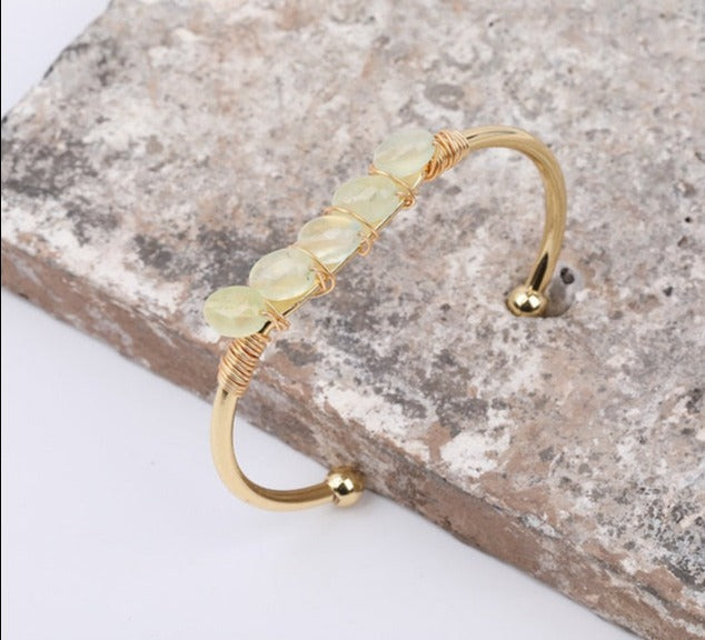 Citrine Wire Wrap Gold Bracelet