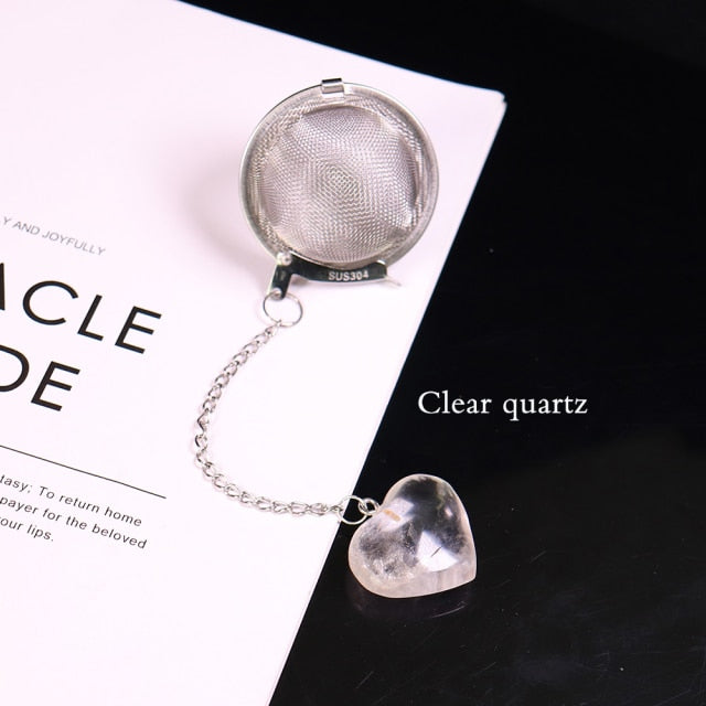 Clear Quartz Heart Tea Ball