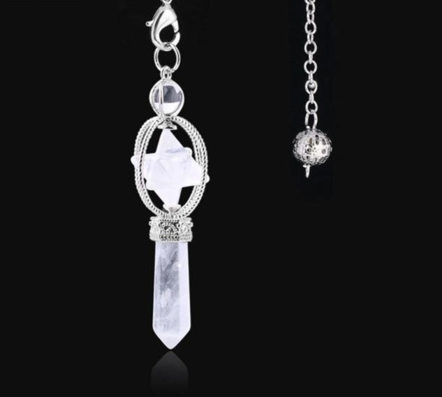 Clear Quartz Merkaba Pendulum