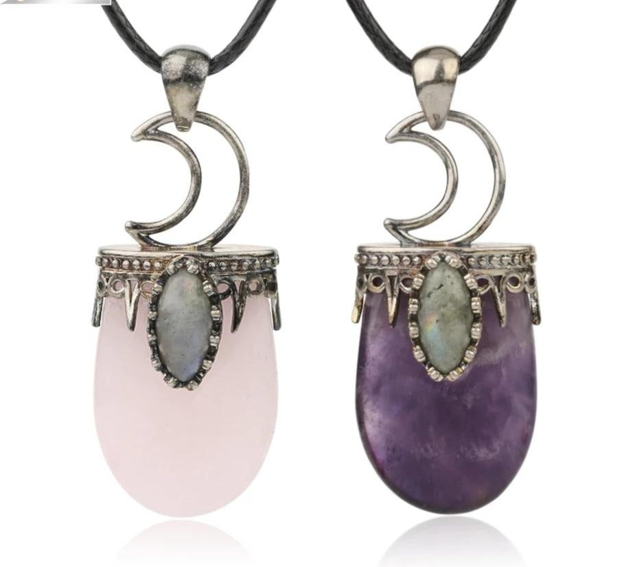 Crystal Crescent Moon Necklaces