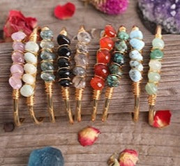 Crystal Wire Wrap Gold Bracelets