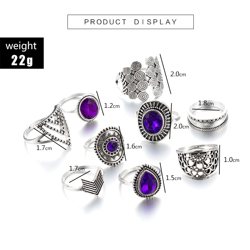 Cute Purple Ring Set