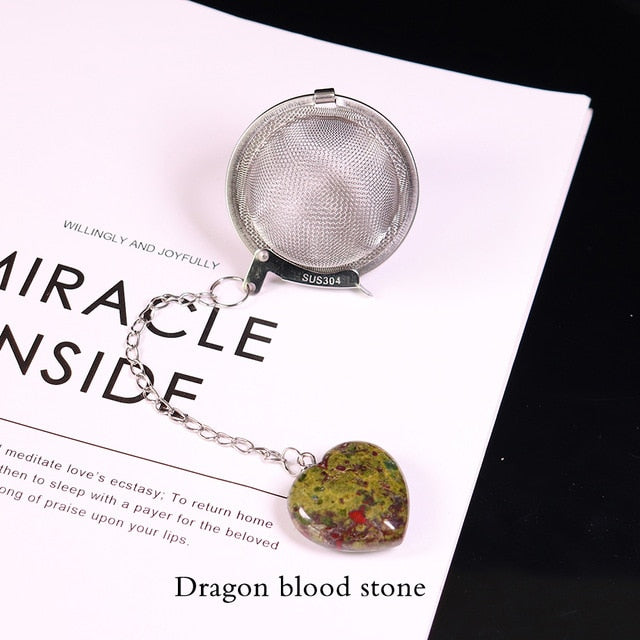 Dragon Bloodstone Heart Tea Ball