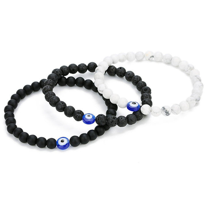 Evil Eye Stone Bead Bracelets