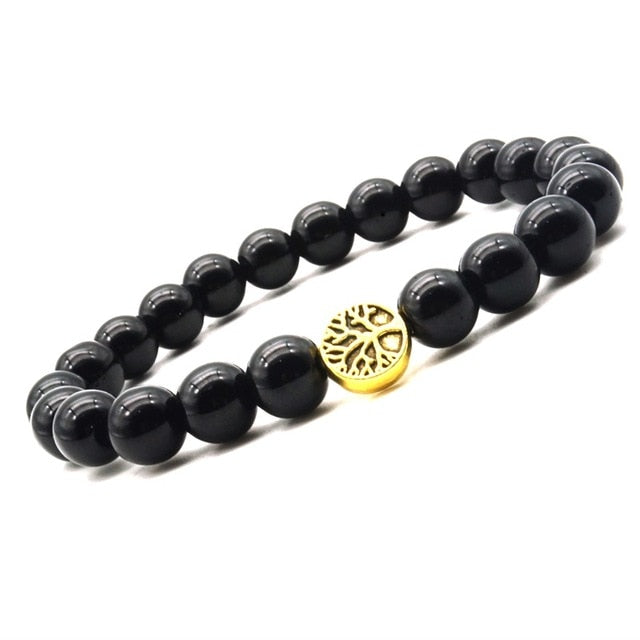 Gold Tree Onyx Bracelet