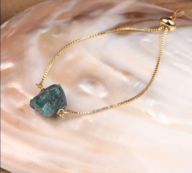 Green Apatite Gold Bracelet