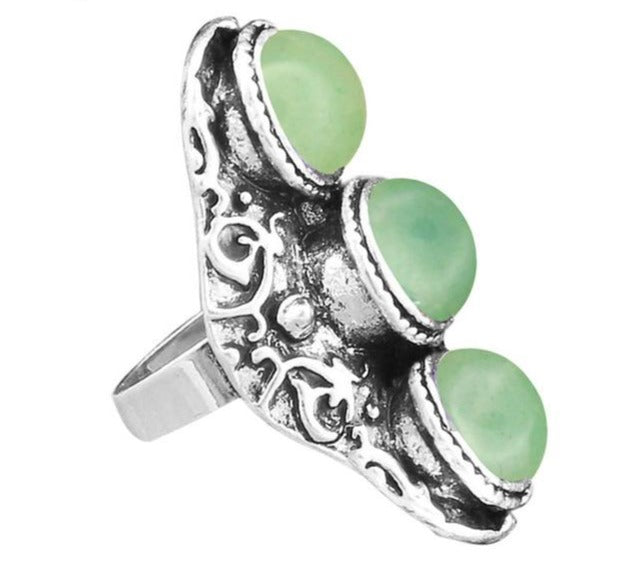 Green Aventurine Boho Ring