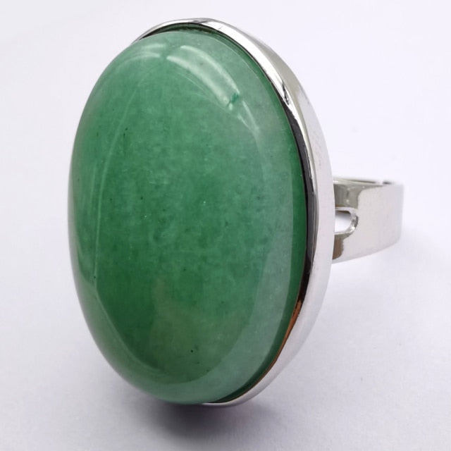 Green Aventurine Oval Ring