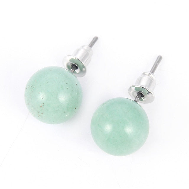 Green Aventurine Stud Earrings