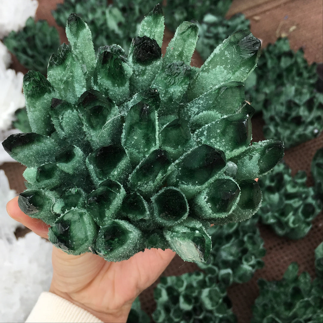 Green Ghost Phantom Quartz Crystals