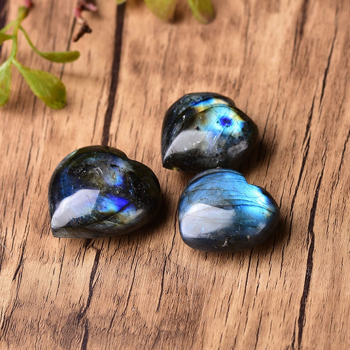 Labradorite Crystal Hearts