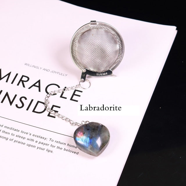 Labradorite Heart Tea Ball