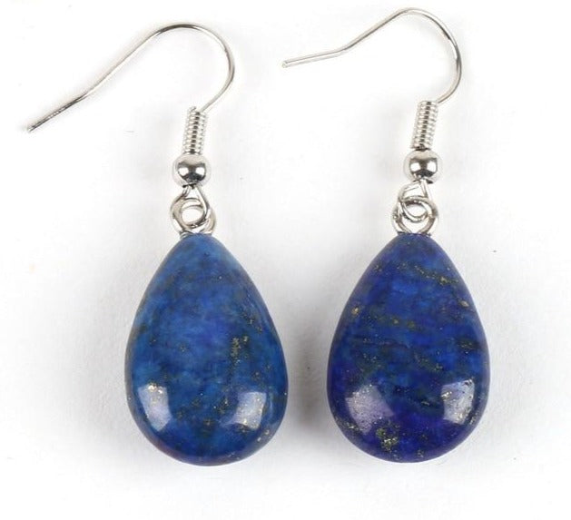 Lapis Lazuli Crystal Teardrop Earrings