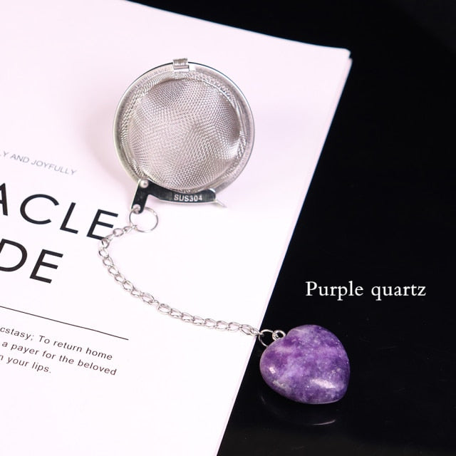 Lepidolite Heart Tea Ball