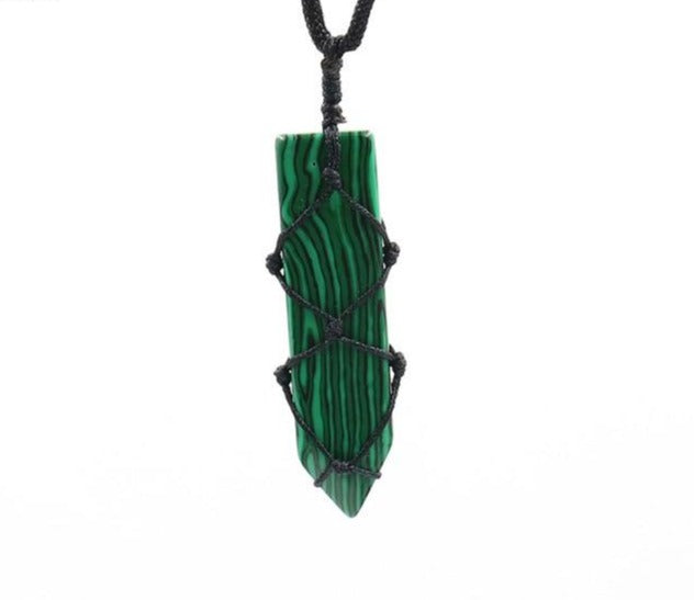 Malachite Macrame Necklace