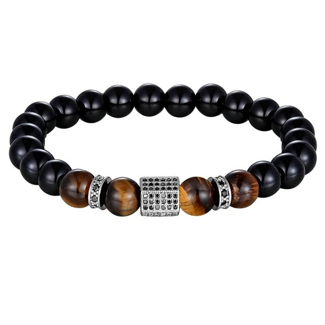 Men's Onyx and Tigers Eye Bracelets